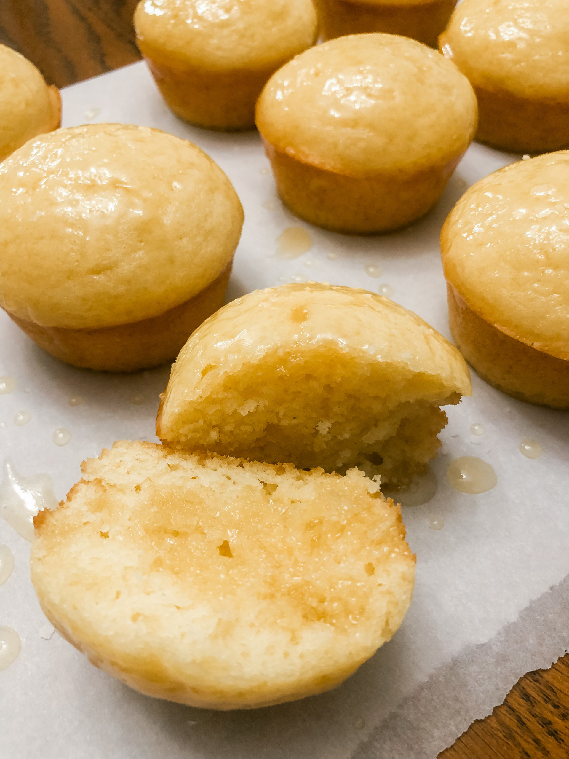 Cornbread Muffins with Honey Butter Glaze