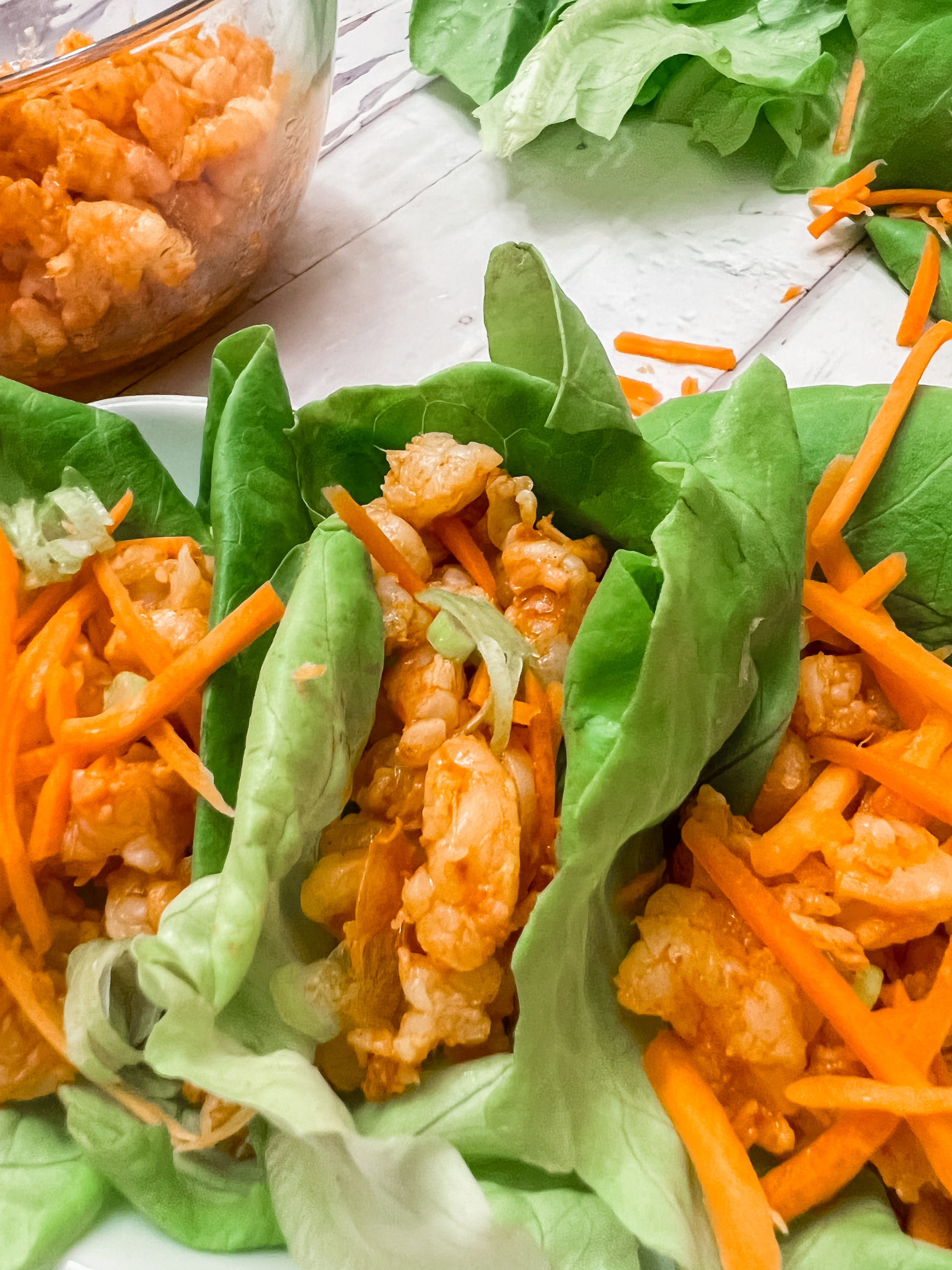 Sweet & Heat Shrimp Lettuce Cups