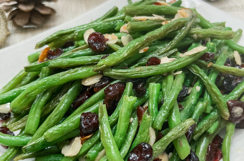 Roasted Green Beans with Cranberries & Almonds