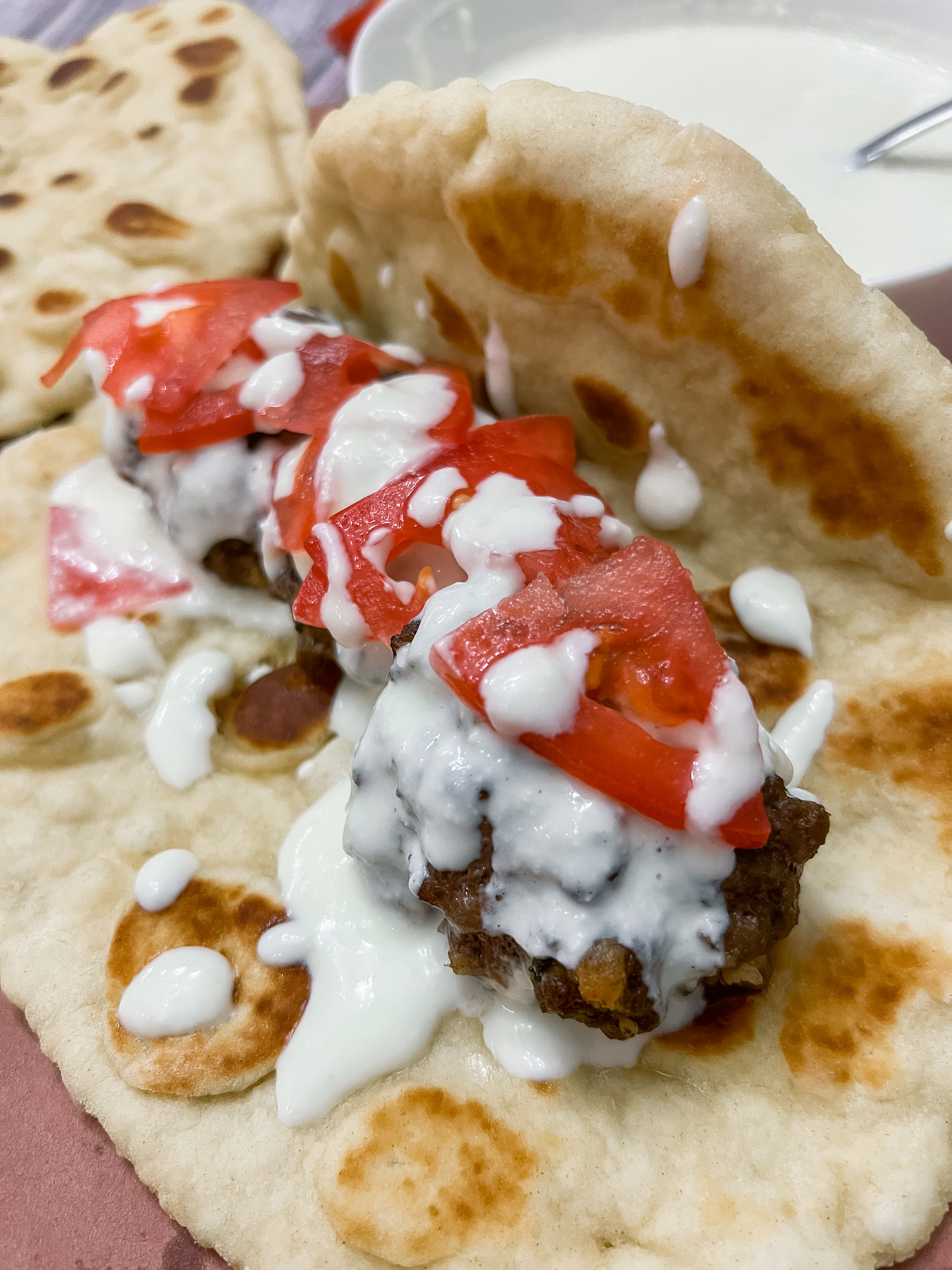 Kofte w/ Creamy Feta Sauce (Turkish Meatballs)