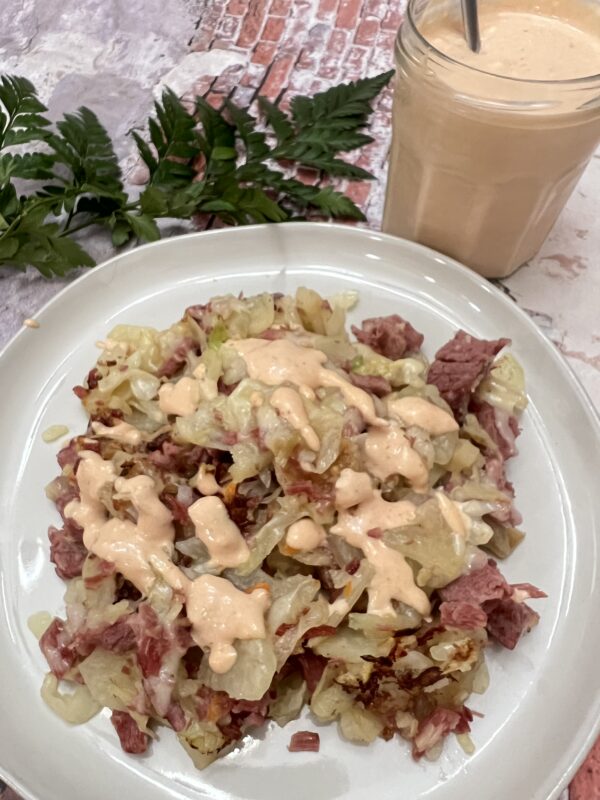 Corned Beef & Cabbage Hash w/ Russian Dressing Sauce