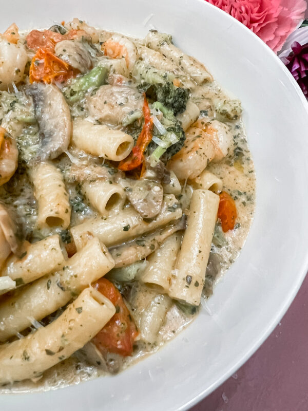 Creamy Shrimp Pasta Primavera