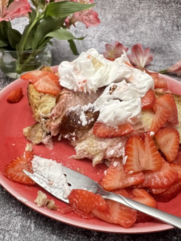 Baked Strawberries & Cream French Toast