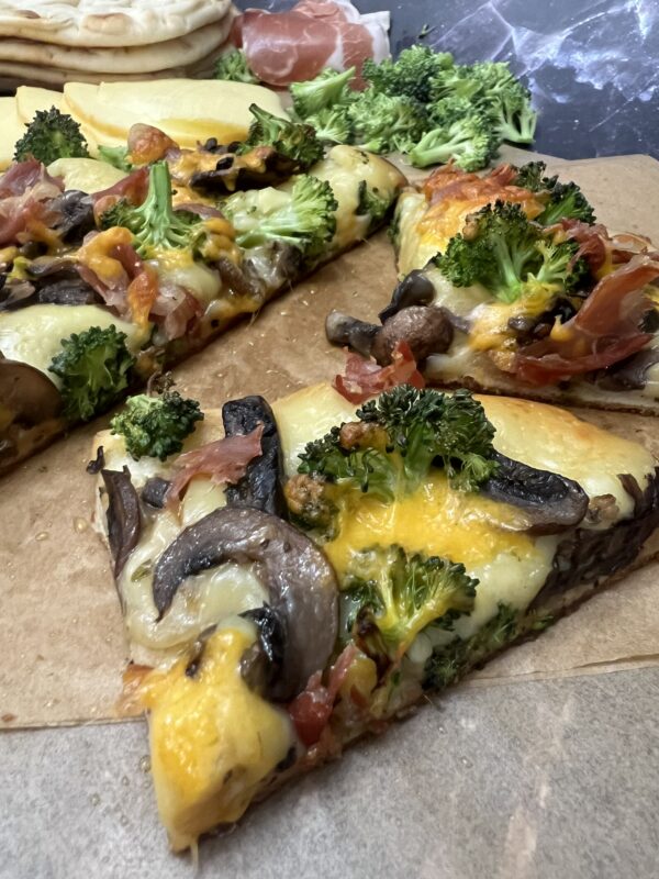 Mushroom, Broccoli & Prosciutto Flatbread