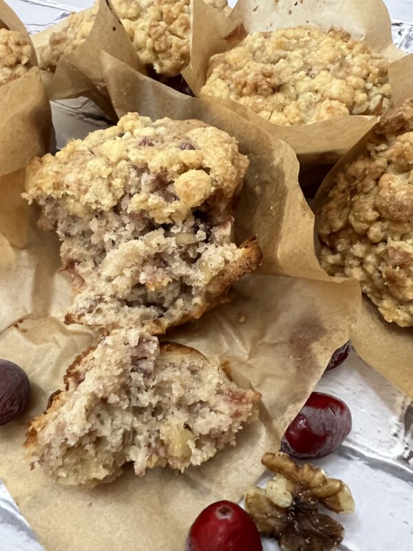 Cranberry Walnut Streusel Muffins